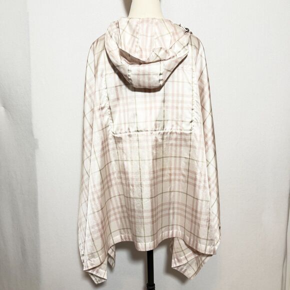 Burberry | Pink Tartan Rain Slicker Poncho folds into carry bag - Picture 2 of 16